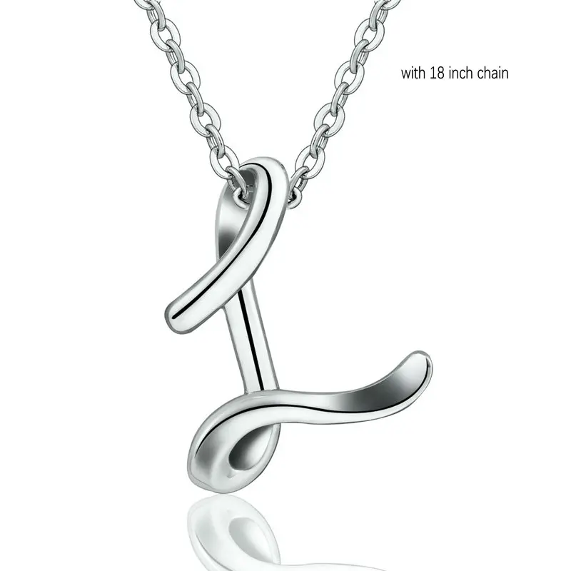 add 18 inch chain L EUDORA уникальное 925 пробы Серебряное ожерелье с подвеской в виде буквы A& B для женщин и мужчин модное персонализированное ювелирное изделие подарок для девочки CYD109 - Окраска металла: add 18 inch chain L