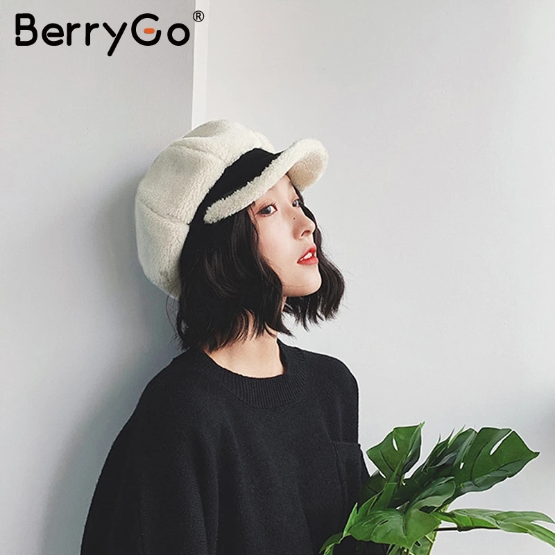BerryGo шикарная овечья шерсть Берет Шляпа женская Повседневная Уличная однотонная