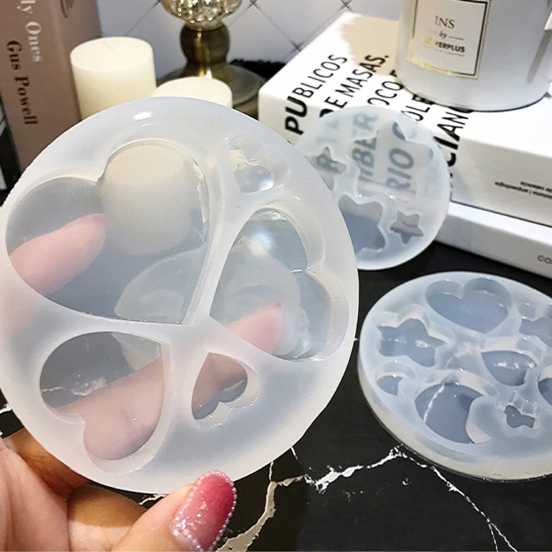

All Sizes Moon Star Heart Keychain Pendant Resin Casting Molds Jewelry Making R2LE