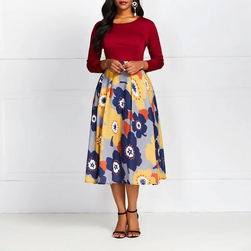 Винтажные красные африканские платья для женщин элегантные сексуальные женские