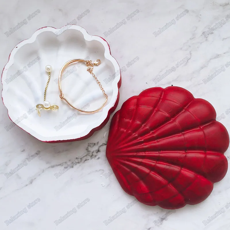 Креативная коробка для украшений в форме ракушки бетонные формы хранения