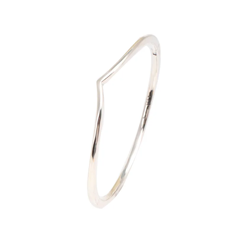 

Authentic 925 Sterling Silver Pan Bracelet Innovative V-shaped Wish Fashion Folding Bracelet Fit Diy Charm Women Jewelry