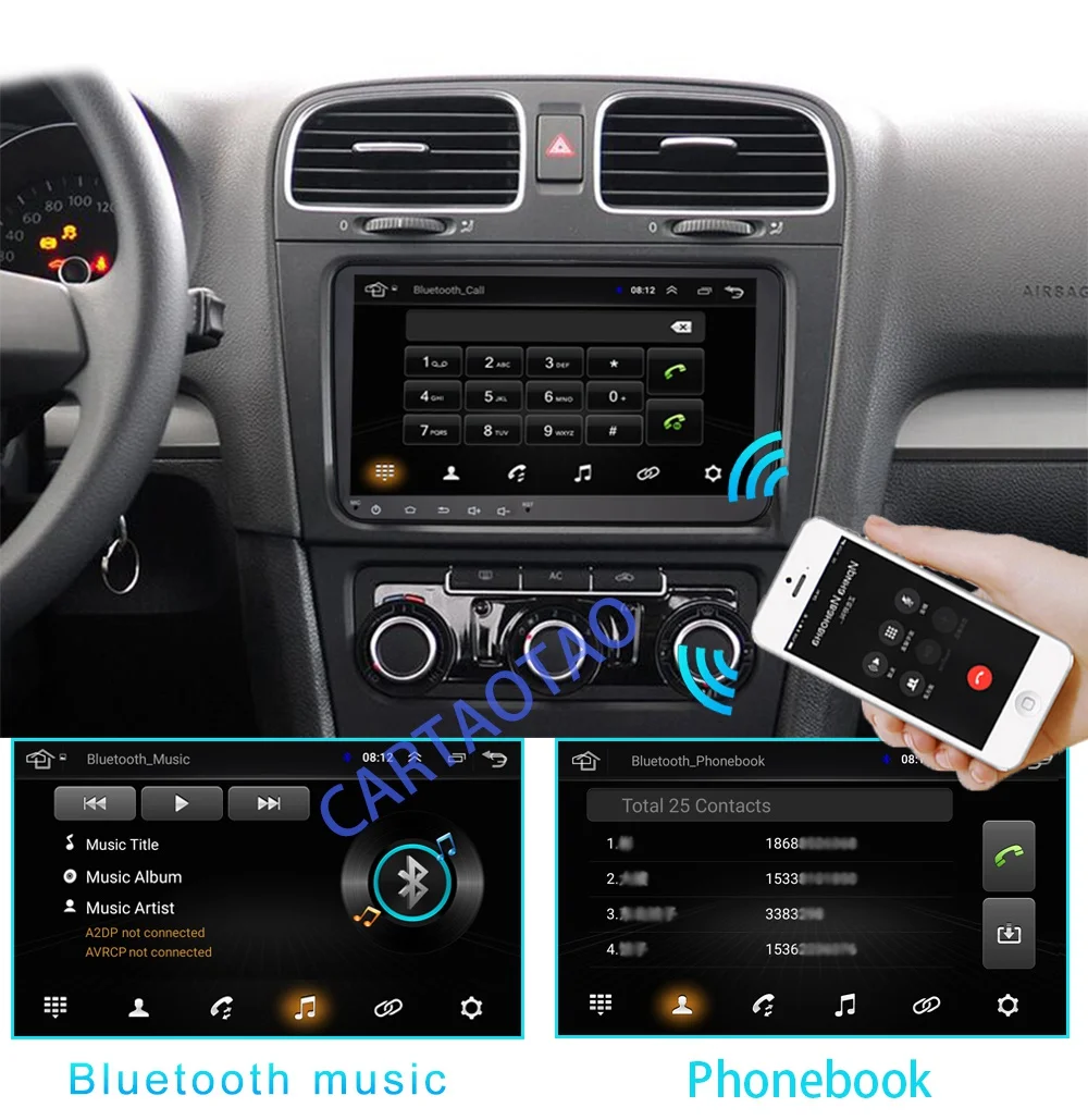 " 2din Android 8.1 GO автомобильный радиоприемник GPS-навигатор для Volkswagen Skoda Octavia Golf 5 6 Турана Passat B6 Jetta Поло Tiguan стерео WIFI