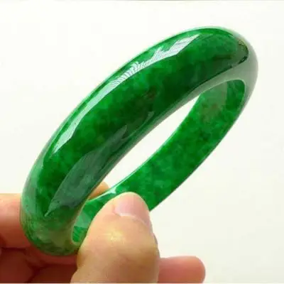 

Natural Burmese Jadeite 54-64mm Green Bangle Elegant Princess Jewelry Best Gift