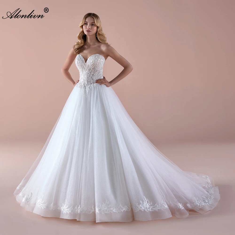 Фото Элегантное стильное бальное платье Alonlivn свадебные платья милая шелковая Тюлевая