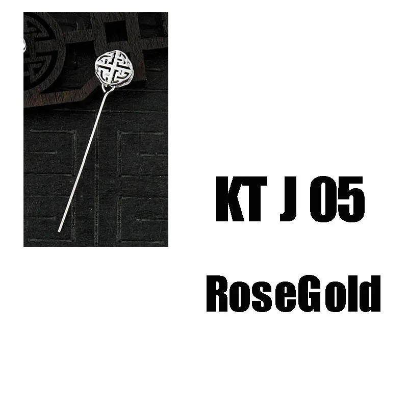 KT J05 rose gold 925 стерлингового серебра застежки на ожерелье с булавками 40 мм нефритовый драгоценный кулон Соединительная Пряжка Крючки Bails DIY аксессуары для ювелирных изделий - Цвет: KT J05 rose gold