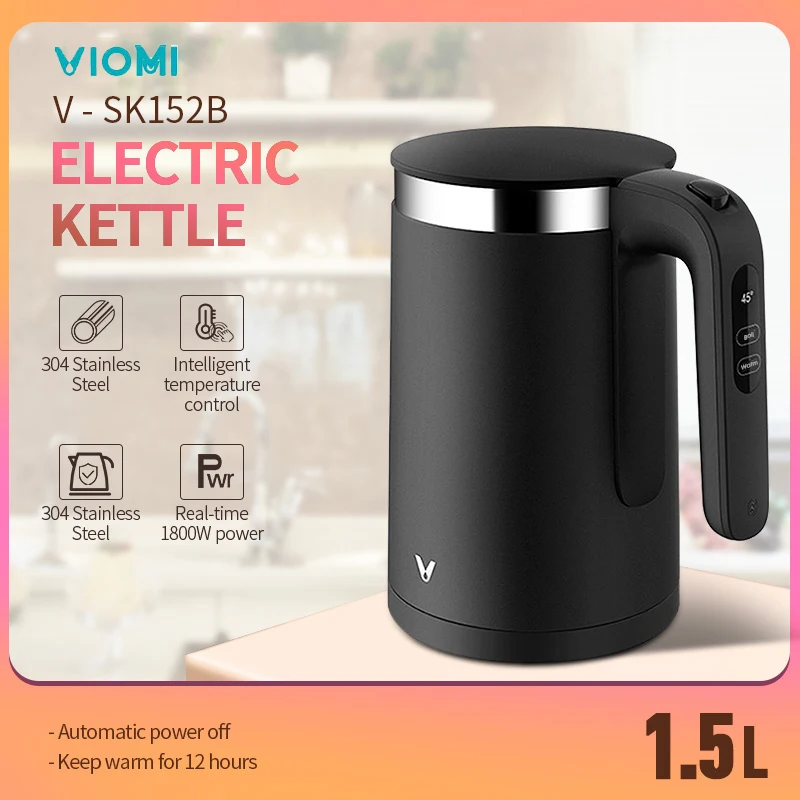 VIOMI Pro Электрический чайник с термостатом 1.5л 1800 Вт контроль температуры из нержавеющей стали 5 мин Быстрое кипячение воды чайник приложение
