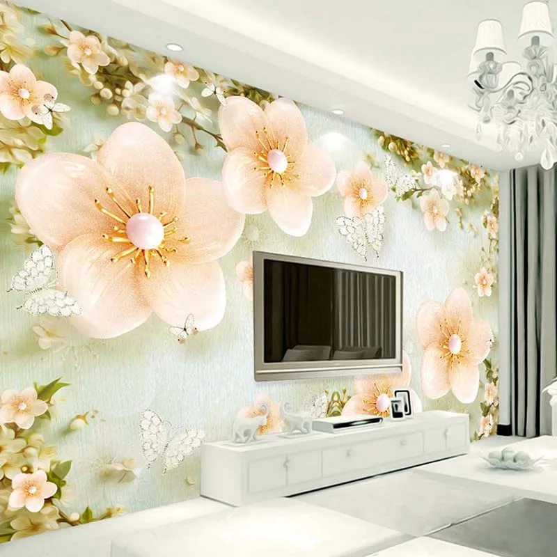 

Drop Shipping Custom 3D Wallpaper Murals Retro European Style 3D Relief Flower Background Wall Papers Home Decor Wall Painting