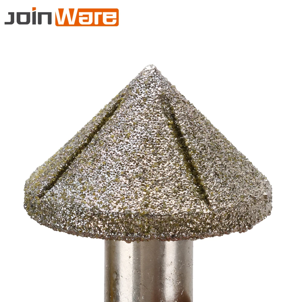 

New 35mm 60# Cone Type Brazed Diamond Profile Wheel For Marble Granite Rock Glass Rotary Tool Shank Diameter 13mm