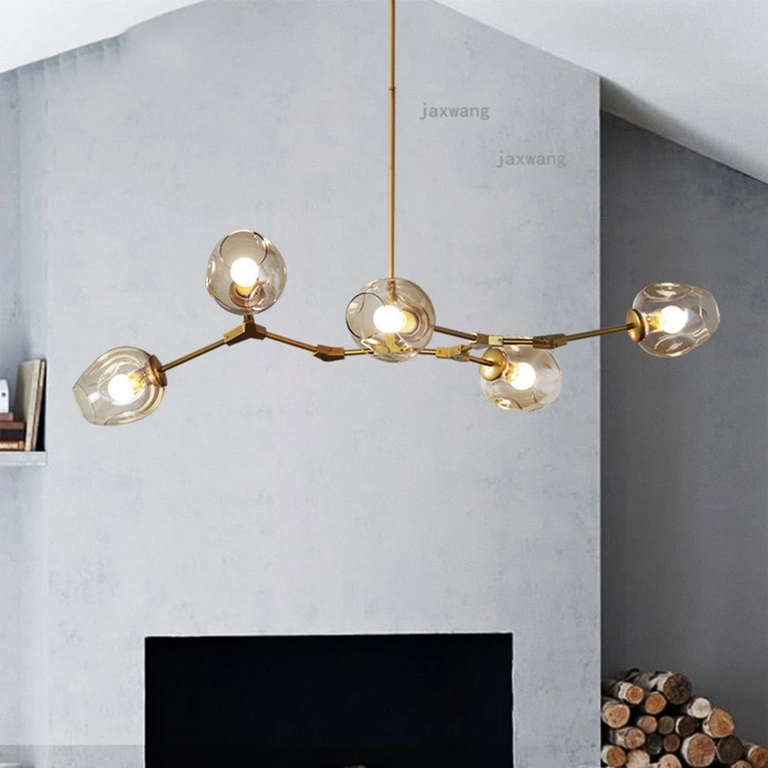 American Style Lustre Bedroom Ceiling Chandelier Modern Loft Chandeliers Light Fixtures Living Room LED Glass Hanglamp | Освещение