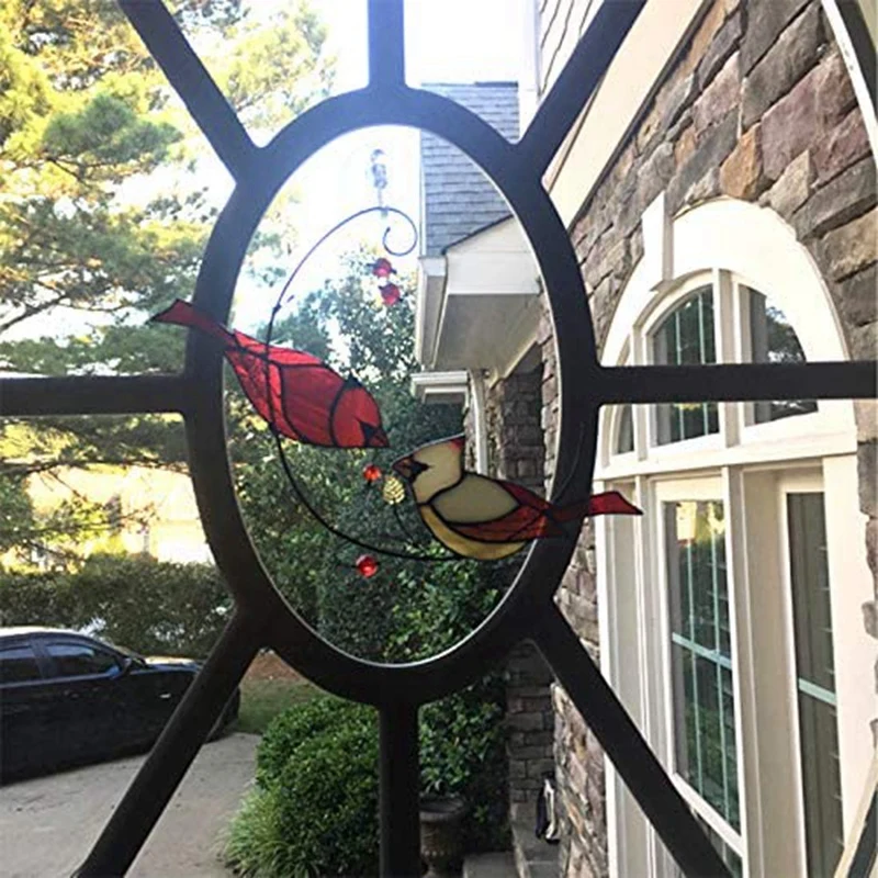 

A Pair of Red Bird Color Decorative Window Hanging Decoration