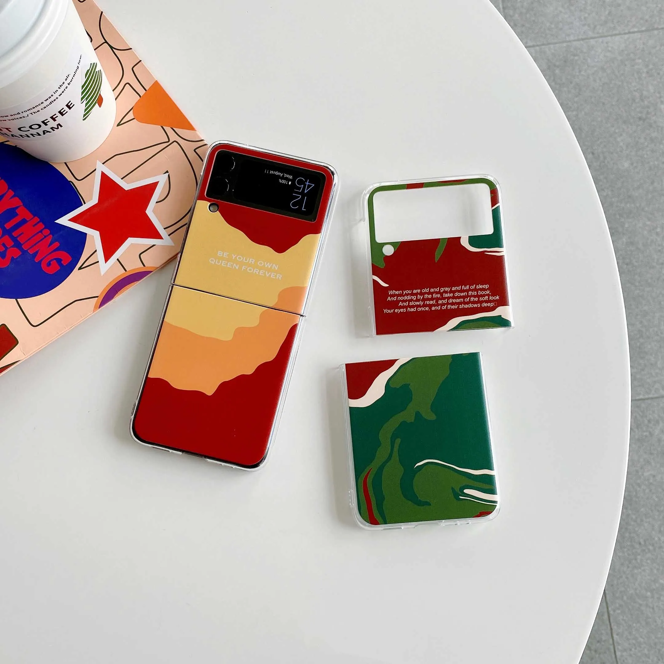 Цветной прозрачный чехол-книжка с изображением заката долины для Samsung Galaxy Z 3