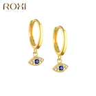 ROXI в богемном стиле синий камень глаза серьги в виде колец, для Для женщин серьги для девочки необычные серьги из нержавеющей стали, 925 пробы серебряные серьги подарок
