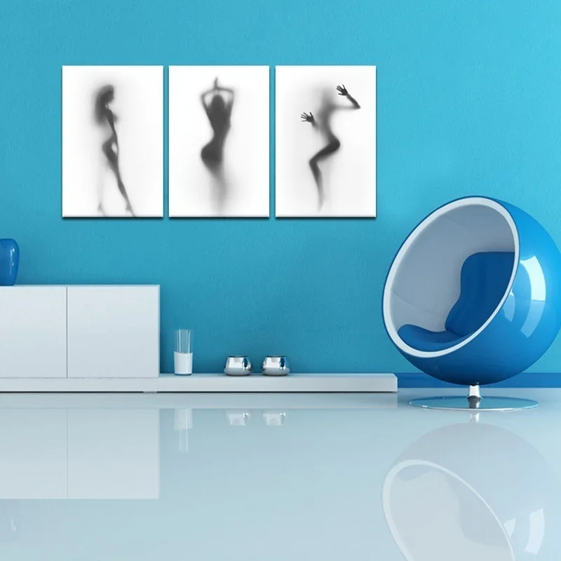 Бескаркасная привлекательная Женская фигурка для ванной комнаты Настенная