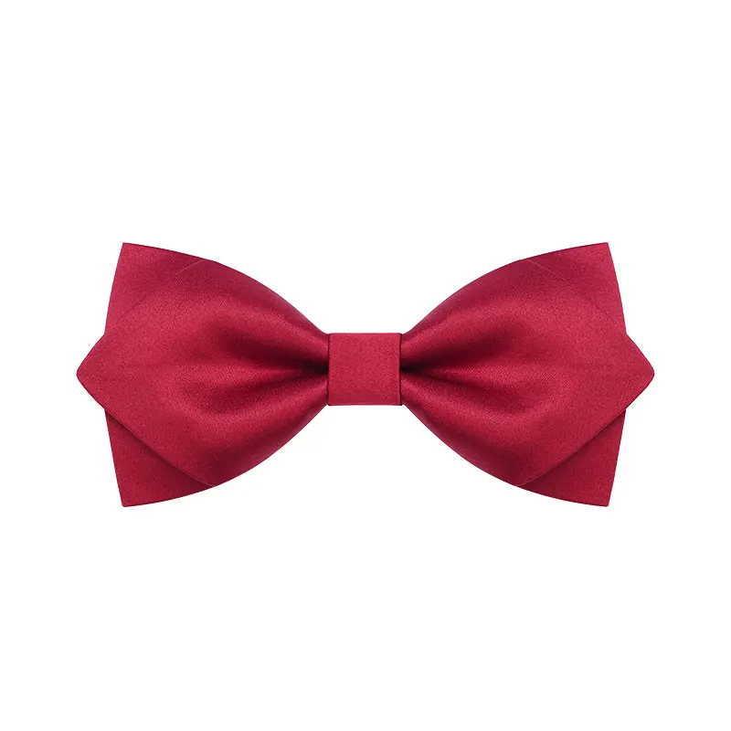 

2020 Brand New Fashion Men's Bow Ties Double Fabric Red Bowtie Banquet Wedding Bridegroom Party Host Butterfly Tie with Gift Box