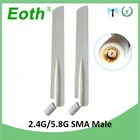 Двухдиапазонная Антенна EOTH, 2,4g, 5,8g, 8 дБи, sma, wlan, Wi-Fi, модуль Интернета вещей, маршрутизатор, приемник сигнала tp link, антенна с высоким коэффициентом усиления, 5 шт.