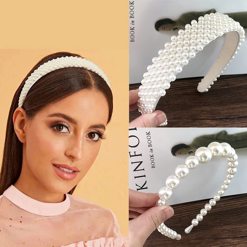 Новые Модные Простые жемчужный обруч для волос женщин 2021 модное женское