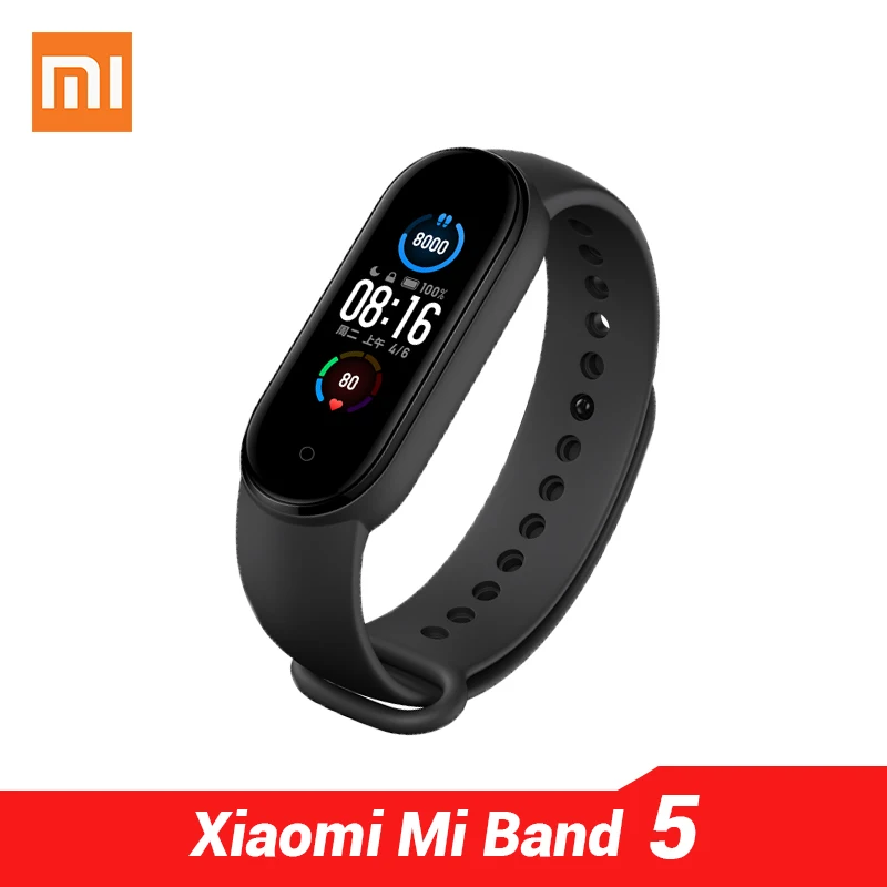 Умный Браслет Xiaomi Mi Band 5 Смарт браслет 1 &quotAMOLED экран 24 часа в сутки для