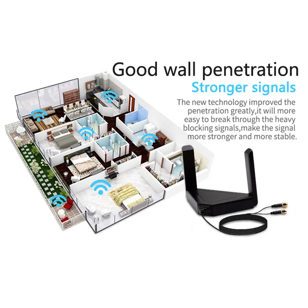 

1300M Dual Band Wireless Network Card 2.4GHz 5.8GHz WiFi Receiver Adapter SMA Internal Thread Internal Hole External Antenna