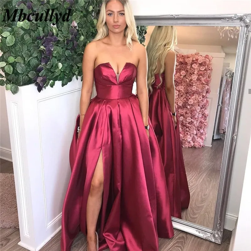 Черные атласные платья Mbcullyd для выпускного вечера длинное платье 2020 с