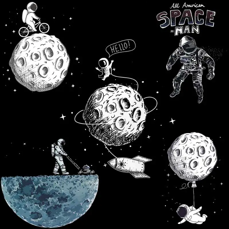 Теплопередача астронавт инопланетянин железо на перенос ПВХ Патчи для одежды