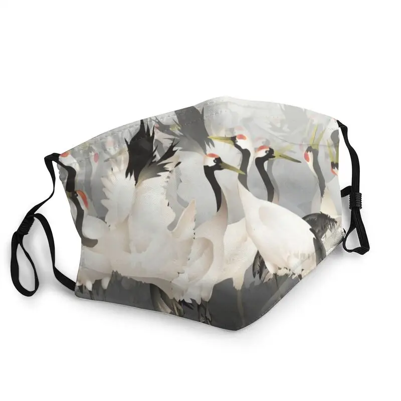 

Reusable Lucky Cranes Mask Japanese Crane Bird Long Life Mask Men Women Anti Dust Protection Cover Respirator Mouth Muffle