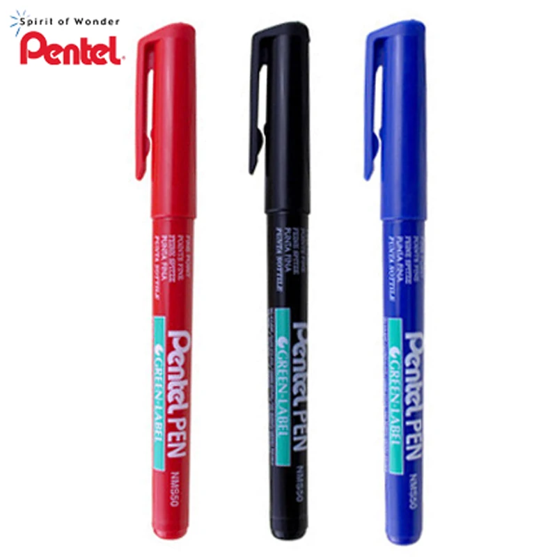 Перманентная зеленая маркерная ручка Pentel NMS50 1 0 м японские черные/синие/красные