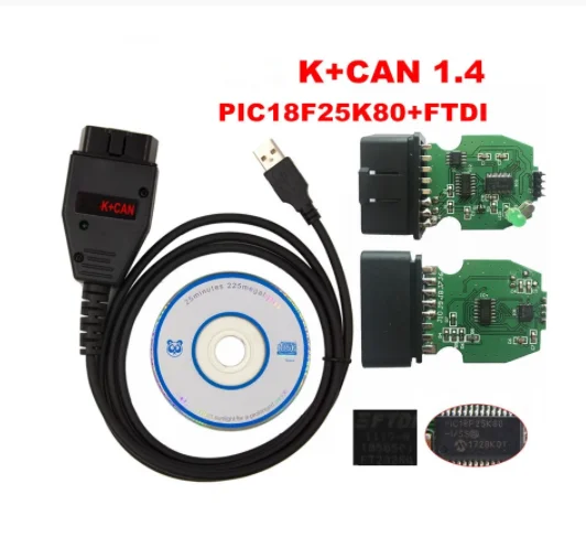 Зеленая печатная плата для VAG K + CAN Commander 1 4 чип PIC18F25K80 FTDI FT232RQ AUDI/VW/Skoda/Seat K-Line |