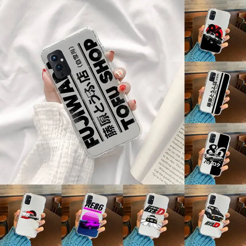 

Initial D Phone Case Transparent For OnePlus 9 8 7 7t 8t Oppo find X3 X2 reno5 Vivo X60 X50 Pro MeiZu 17 16XS
