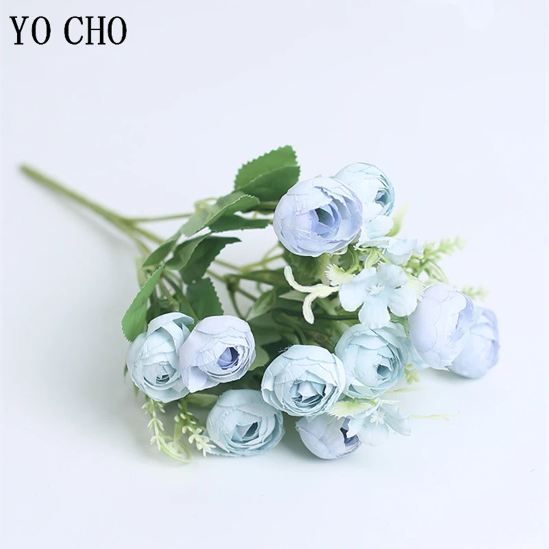 

Искусственные розы YO CHO, шелковые, мини-букет