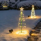 Светодиодная гирлянда на солнечной батарее для рождественской елки, уличные праздничные лампы, светящиеся рождественские украшения, садовые светодиодсветодиодный гирсветильник ды
