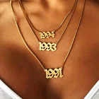 Ожерелье с цифрами от 1985 до 2019, ювелирное изделие на заказ с указанием даты рождения, подарок на день рождения, женское колье bff 19931994