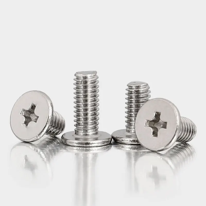 10pcs/lot Stainless Steel Cross Phillips CM Ultra Thin Super Low Flat Wafer Head Screw Bolt  M1.4 M1.6 M2 M2.5 M3 M4 M5 M6 M8