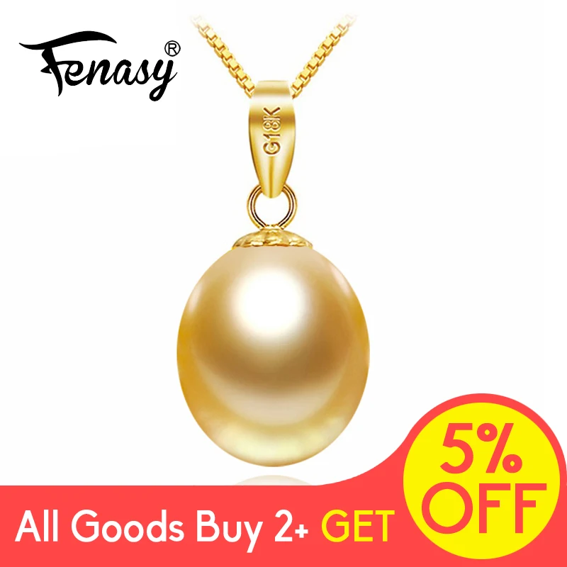 FENASY 18K золотые перламутровые украшения для женщин колье влюбленных жемчужные