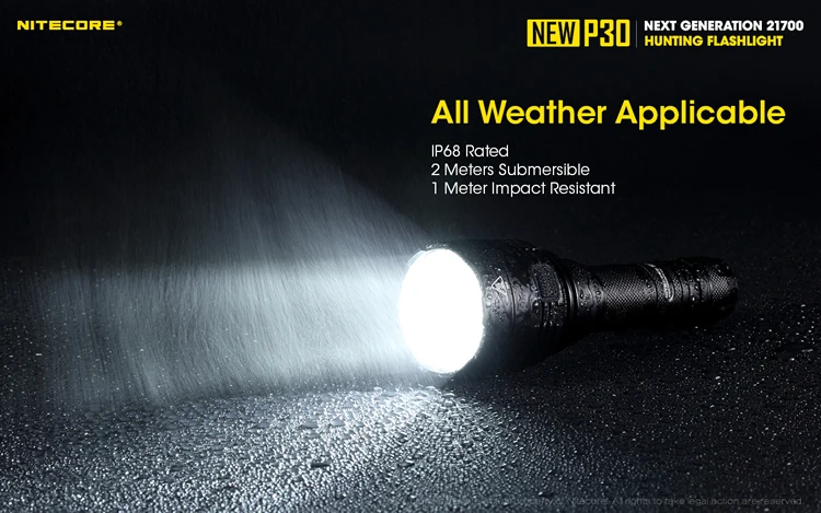 Nitecore P30 прожектор 1000LMs CREE XP-L HI V3 светодиодный фонарик CR123 18650 водонепроницаемый фонарь для охоты из алюминиевого сплава