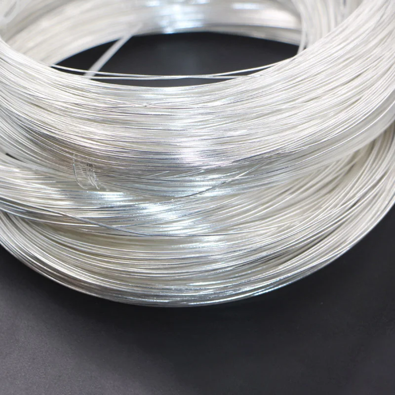 

1meter/bag Sterling 925 Silver Wire for DIY Bracelet Necklace Beading Stringing Jewelry Thread Filament Connector Accessories