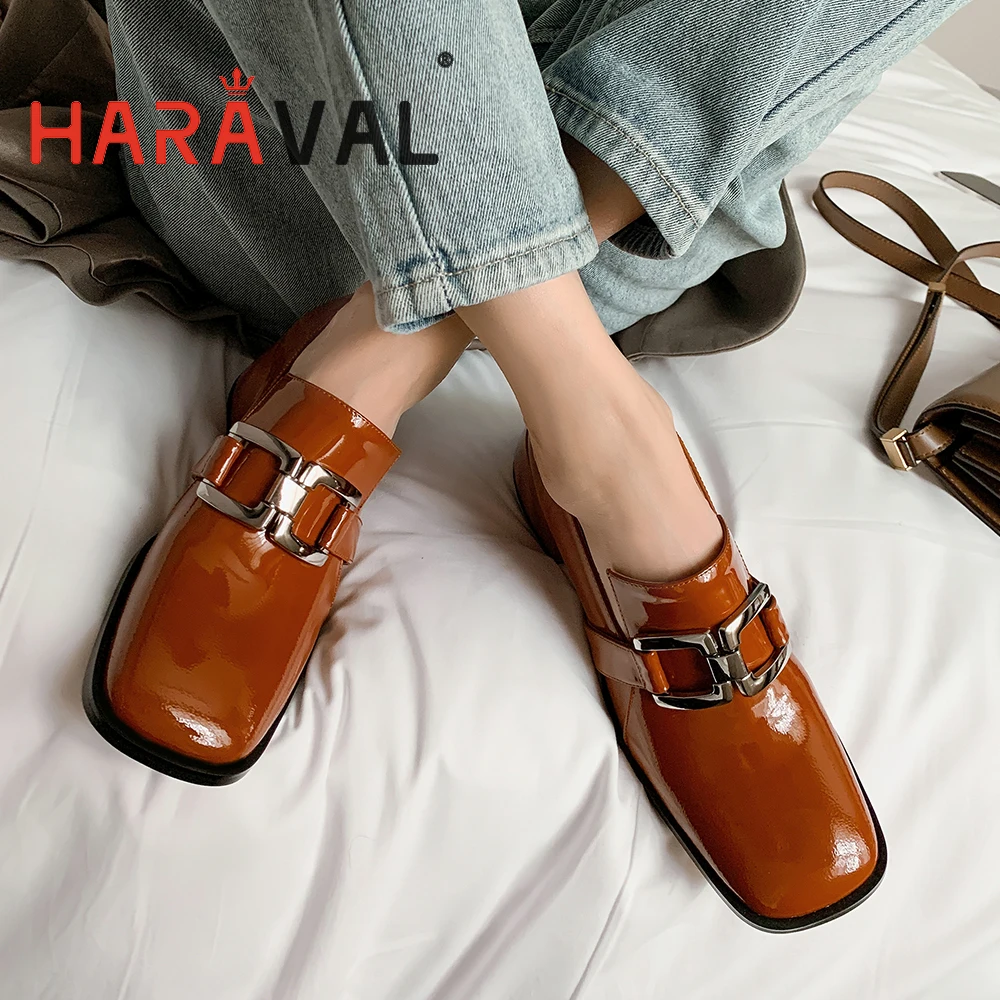 

HARAVAL Women Pumps Shoes Mary Janes Elegant Office Lady Office & Career Spring Autumn BlackSlip-On Square Toe Shoes WomenB338
