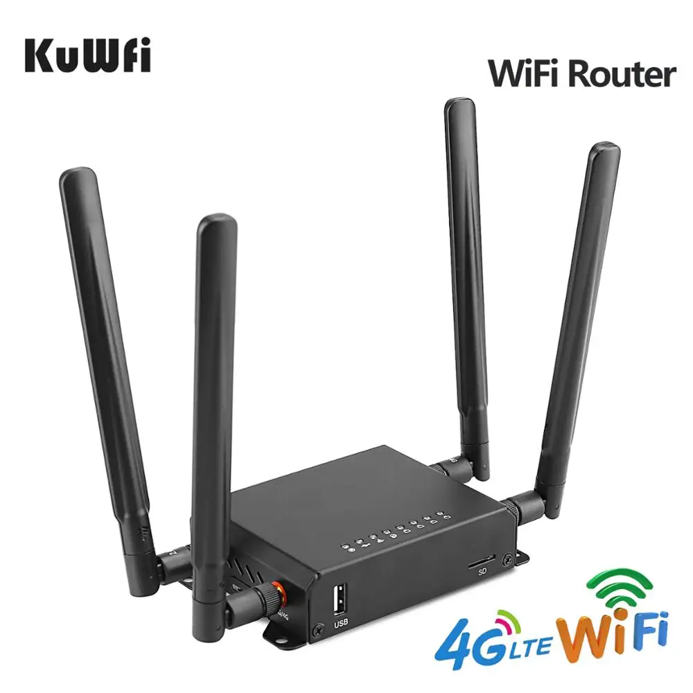 KuWfi оригинальный 300 Мбит/с беспроводной маршрутизатор CAT6 4G LTE CPE Uklocked FDD/TDD SIM карта с