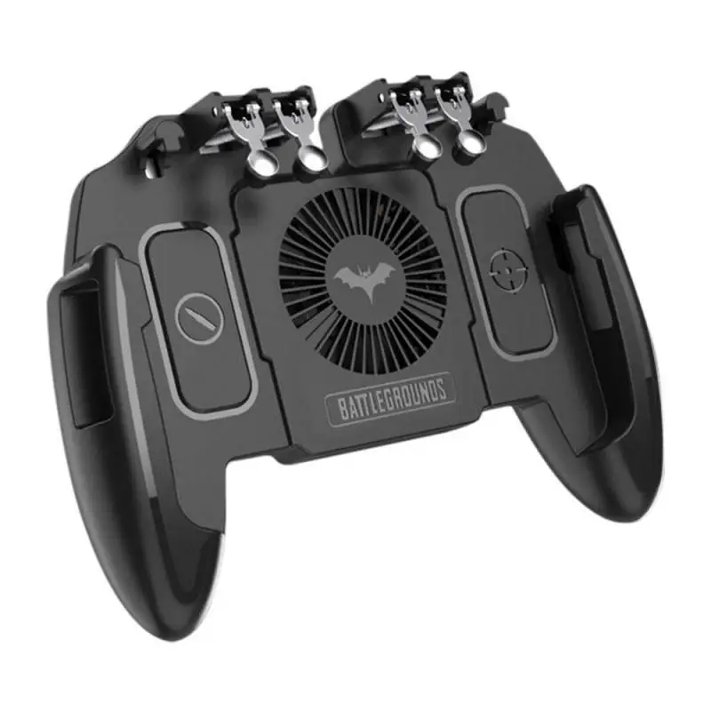 

PUBG Mobile Joystick Controller Turnover Button Gamepad For PUBG IOS Android Six 6 Finger Operating Gamepad With Cooling Fan