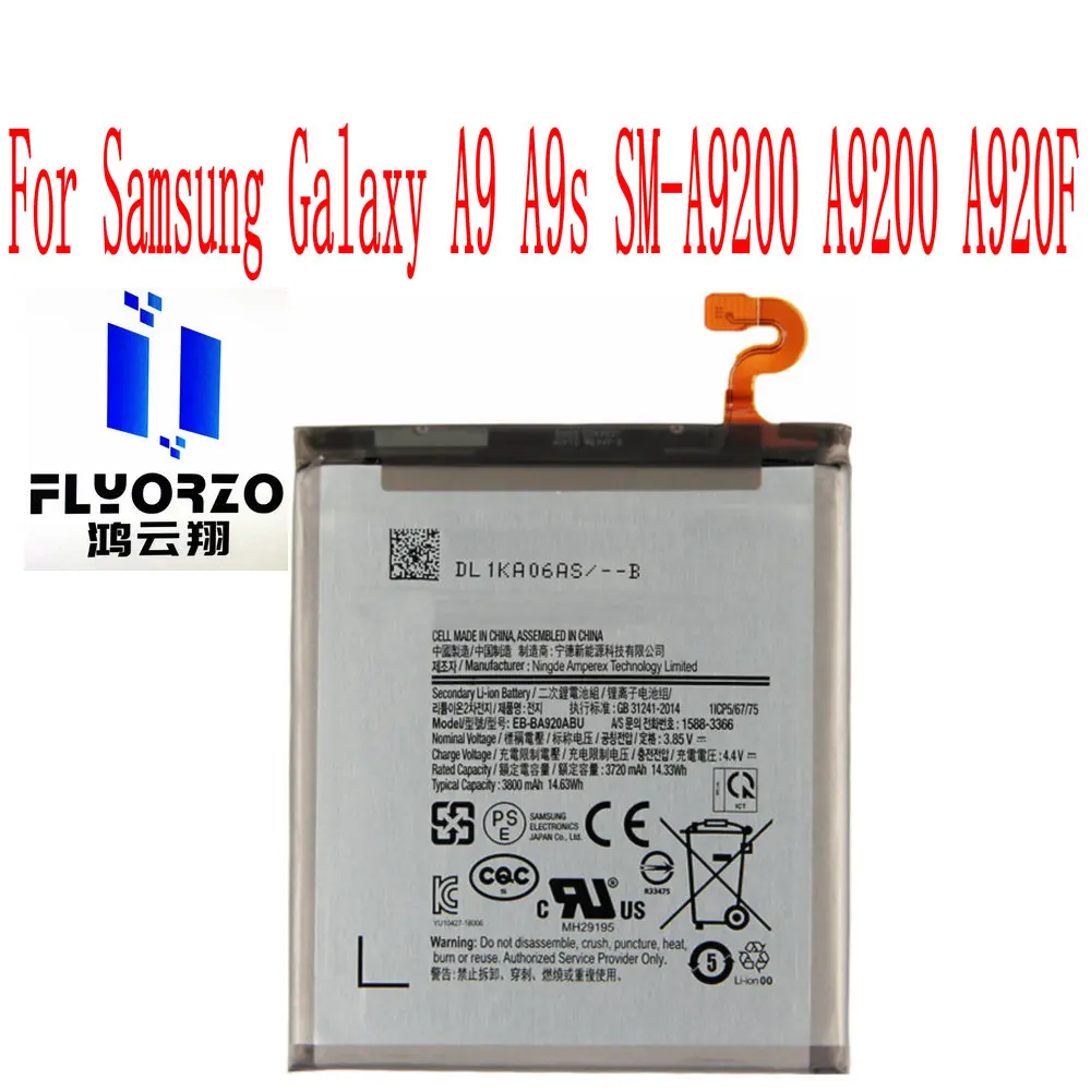 

Brand new 3800mAh EB-BA920ABU Battery For Samsung Galaxy A9 A9s SM-A9200 A9200 A920F Mobile Phone