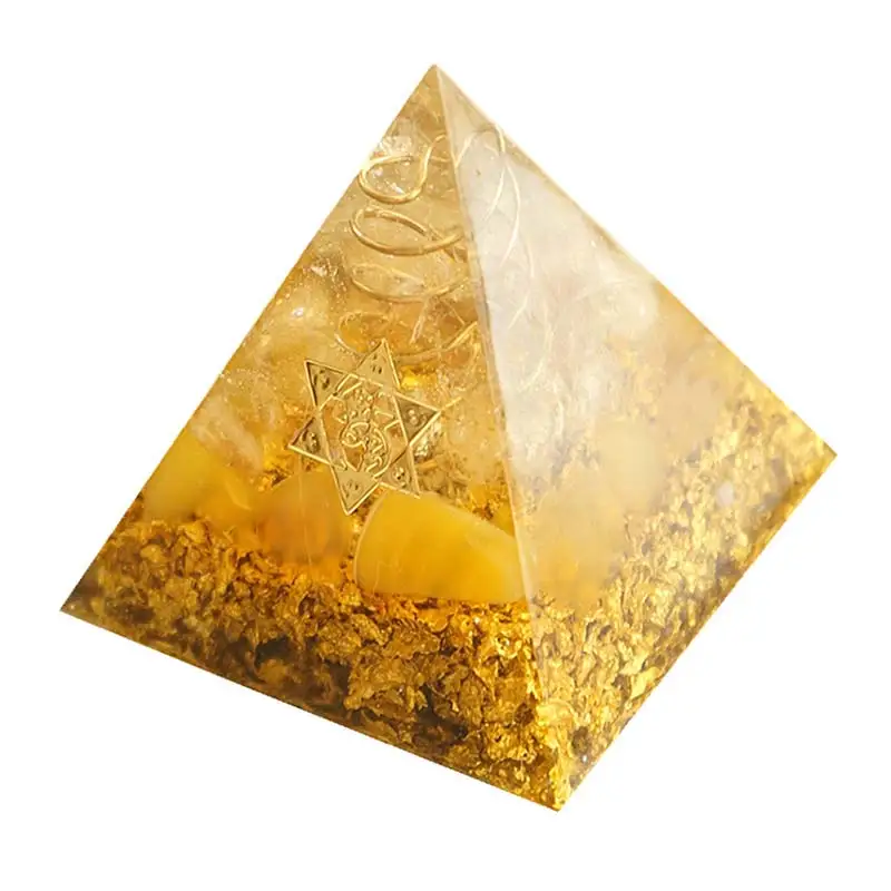Пирамида органита 60 мм символизирует счастливый цитрин преобразователь энергии