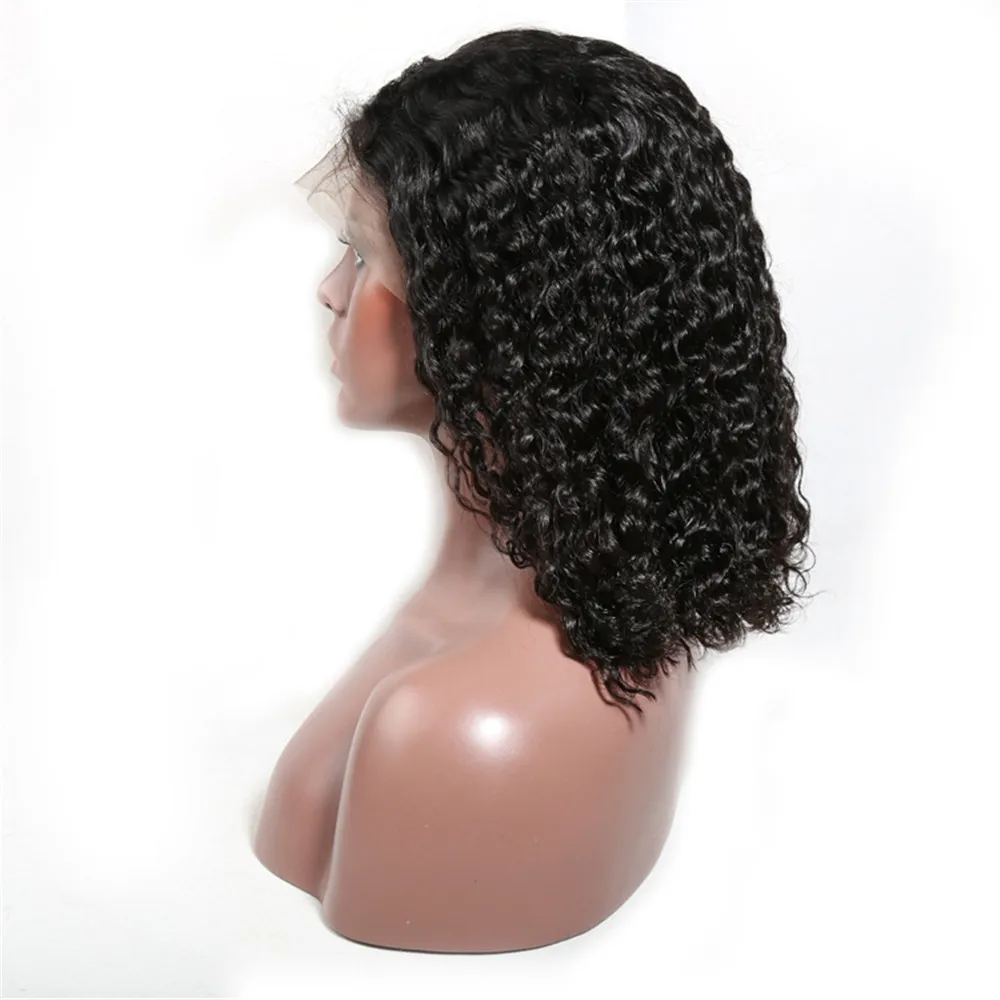 ALITOP 13x4 Jerry Curly Lace Front Human Hair Wigs With Baby Indian Remy Short Bob Pre-Plucked Hairline Wig | Шиньоны и парики