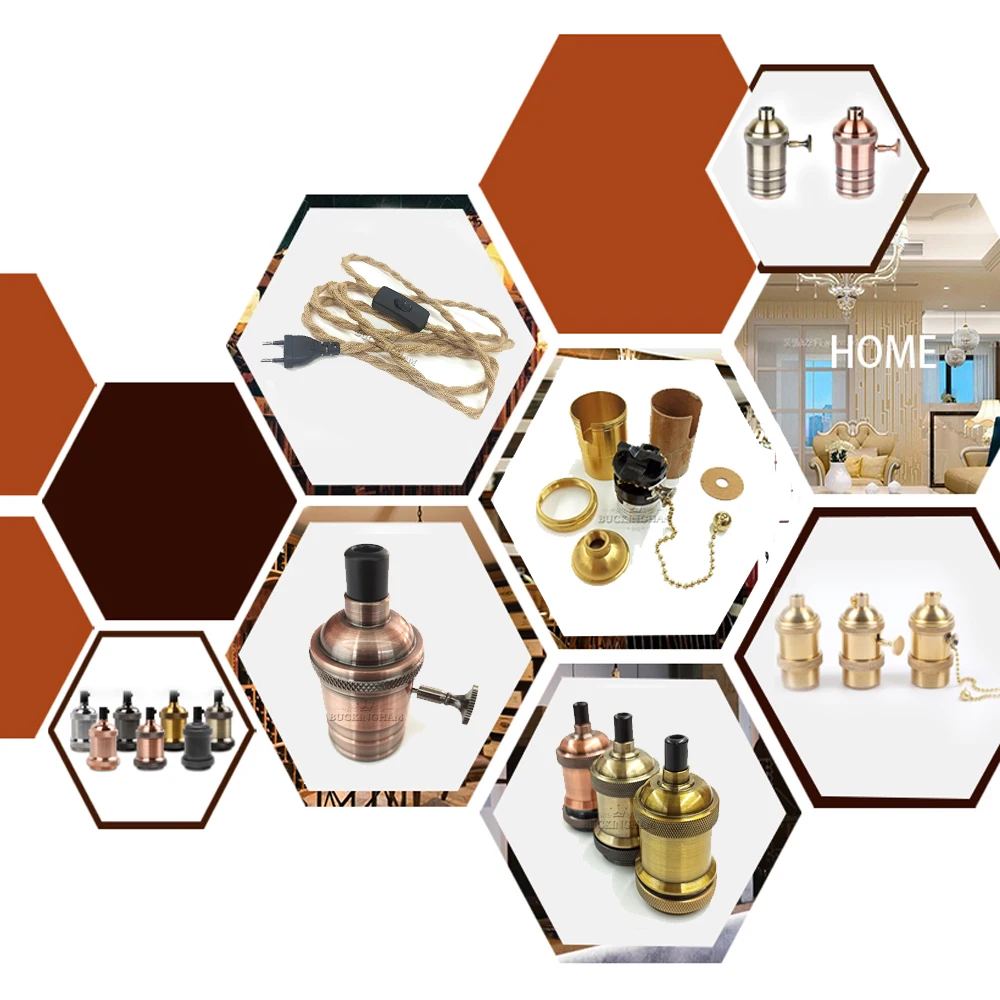 Винтажный держатель для лампы из пеньковой веревки ламп Эдисона E27 вилка