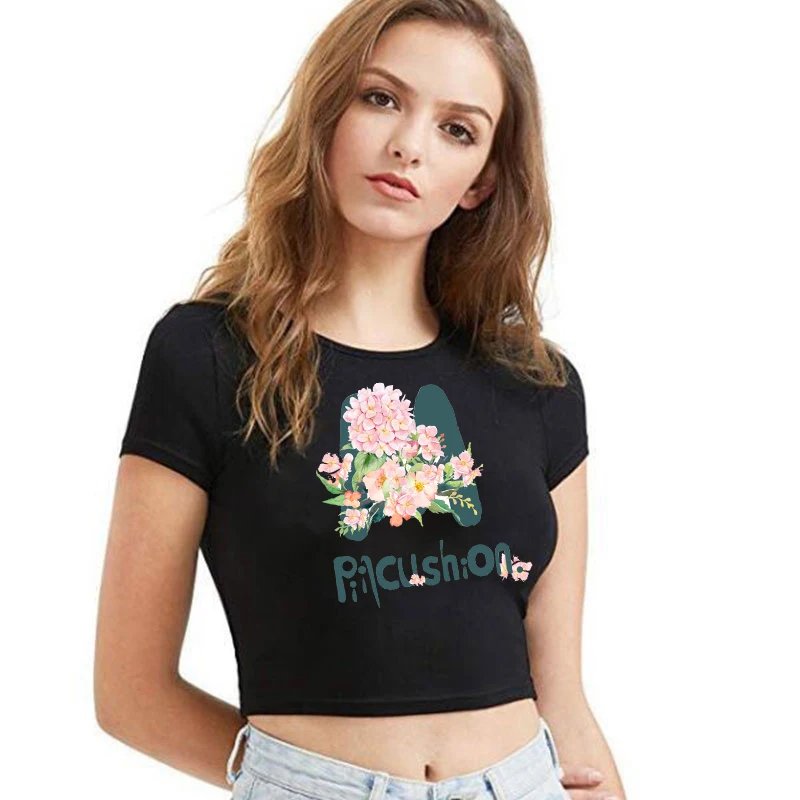 Летняя женская новая футболка с принтом и коротким рукавом чтобы подчеркнуть