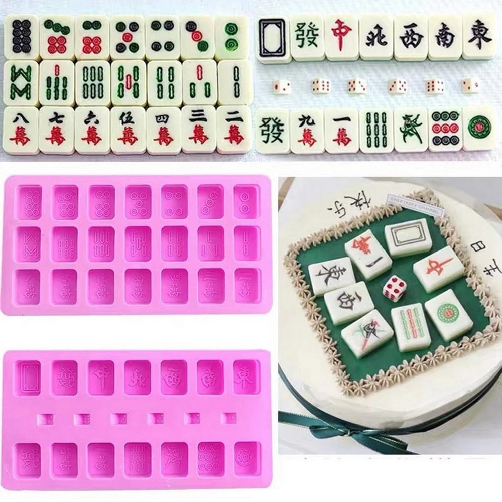

Chinese Mahjong Silicone Forms For Epoxy Resin Mold Cake Tool Craft Chocolate Making Jewelry Ornaments Mould