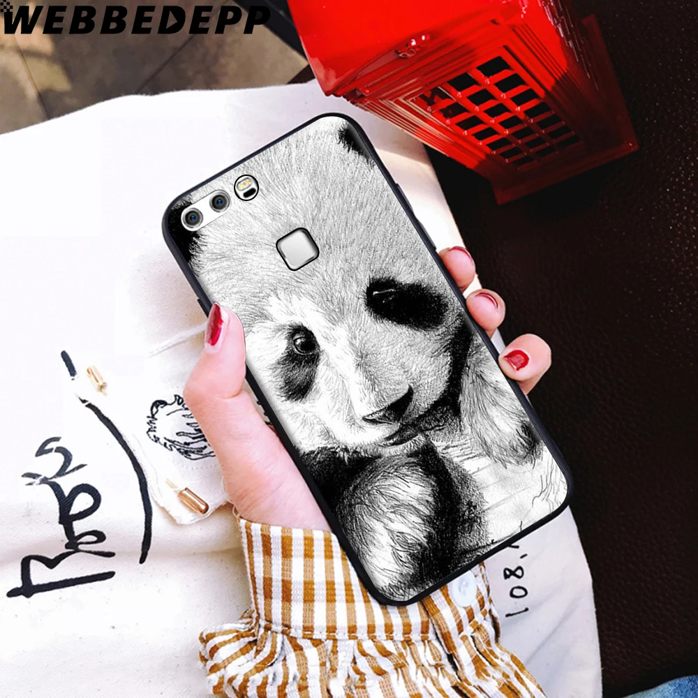 Animal Panda Soft Case for Huawei P8 P9 P10 P20 P30 Lite Pro P Smart Z Plus Y6 Y7 Y9 Prime |