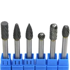 1 шт. 8 мм двойной резки карбида вольфрама роторные напильники набор 6 мм хвостовик ЧПУ металл шлифовальный металл резьба сверление полировка Биты