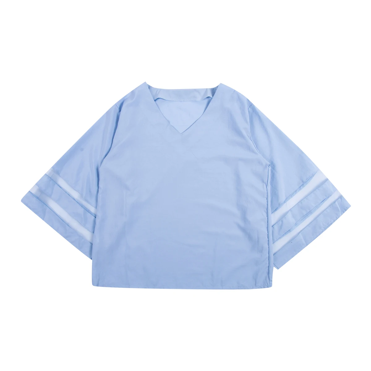 

Spring V Neck Batwing Half Sleeve Shirts Solid Loose Tops Blouse Women Ladies Blouse Shirt Summer