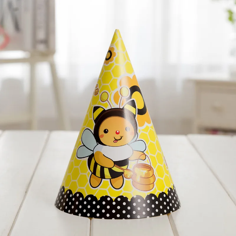 Баннер на день рождения с Пчелой бумажная тарелка в виде шмеля шапки для