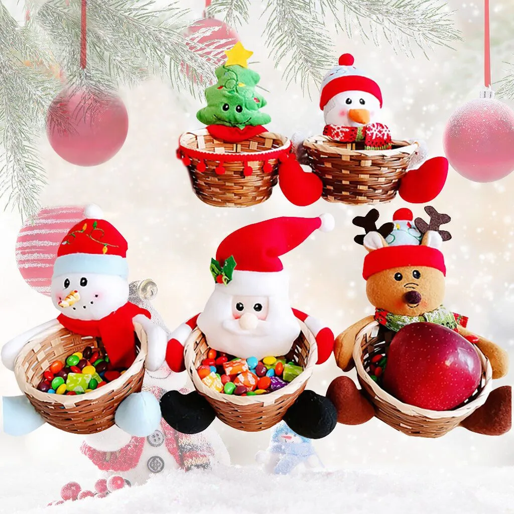2021 Рождественская корзина для хранения конфет декоративная Санта-Клауса подарок